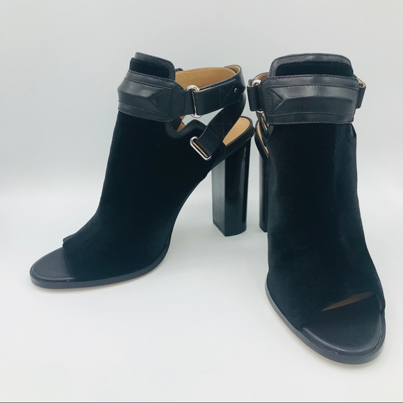 Calvin Klein Shoes - NEW CALVIN KLEIN VELVET/LEATHER PEEP TOE BOOTIES